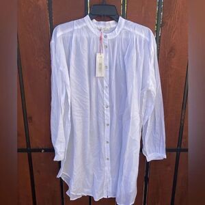 Skin X Andreea Ali Caftan Button down cover up NWT white